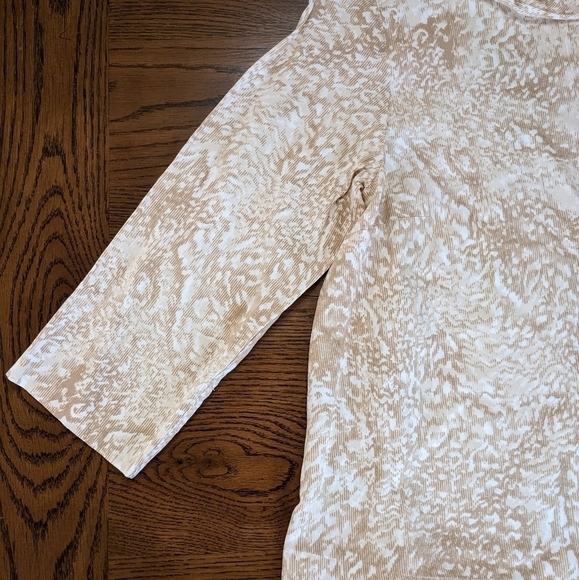 Soft Surroundings Adrienne tan/cream print mock neck - Picture 5 of 7